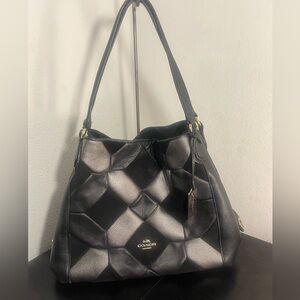 Coach Black and Silver Edie 31 Patchwork